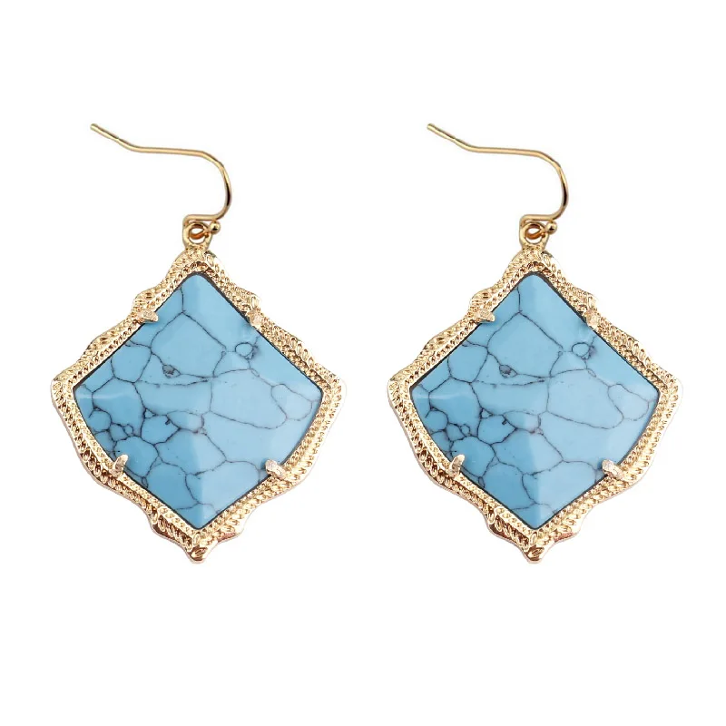 Gold Blue ZWPON, новинка, серьги в виде раковины абалона, южные женские серьги-капли из розового золота, известный бренд, ювелирные изделия - Окраска металла: Gold Blue