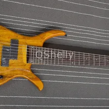 Высокое качество QShelly на заказ натуральный пепельный корпус 7 струн черный Активный звукосниматель джазовый электрический бас гитары, музыкальные инструменты магазин