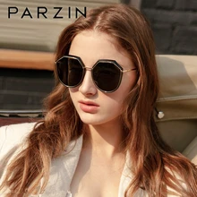 PARZIN, новинка, солнцезащитные очки для женщин, поляризационные, солнцезащитные очки для женщин, металлическая полигоновая оправа, женские оттенки, 91606