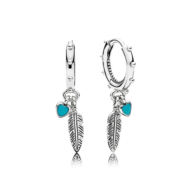 

Kaliyah 100% 925 Pounds Silver Sterling 1:1 Original Spiritual Feathers Hanging Earrings 297205en168 Frizzy