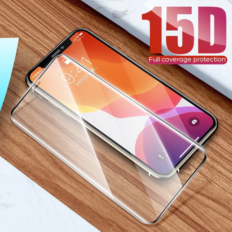 

15D Aluminum Alloy Tempered Glass For iPhone 6 6S 7 Plus Full Screen Protector Protective On The For iPhone X 8 5 SE 5S XR Glass