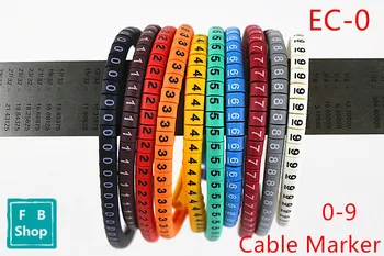 

500PCS EC-0 Size 1.5 sqmm Colored Cable Wire Marker 0 to 9 For Cable