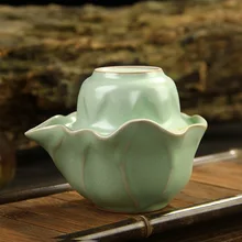 Ru печь форма листа лотоса чайный набор, высокое качество chineseпутешествия чайный набор кунг-фу. горячие продажи керамического чайного набора. креативная кофейная чашка