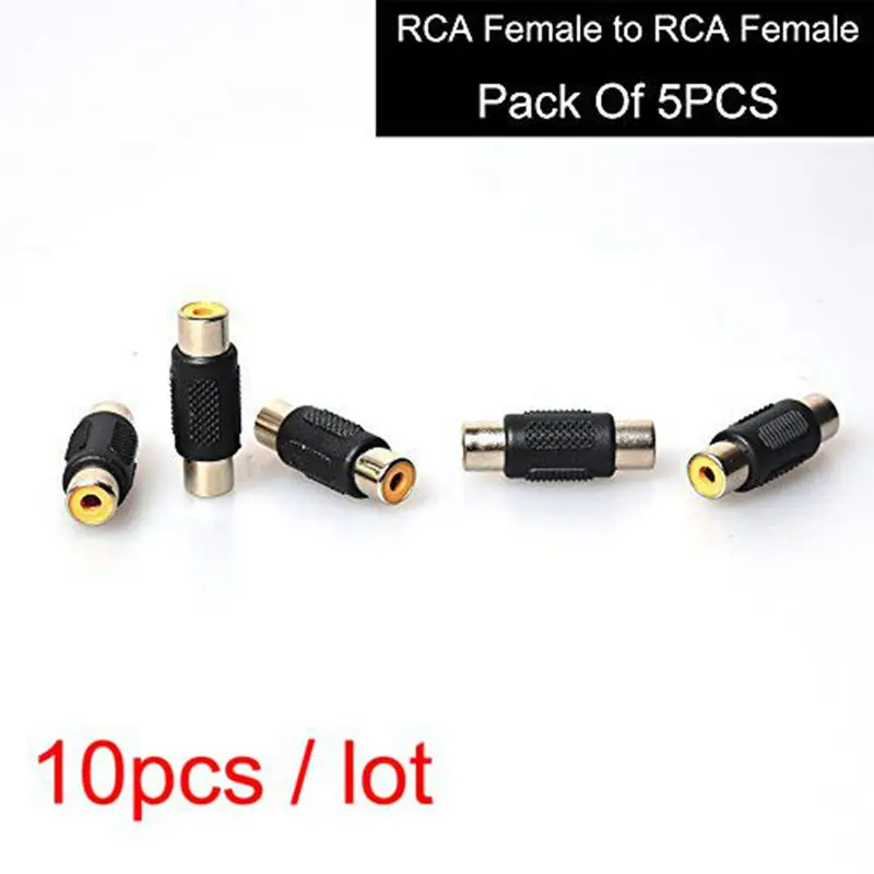 

10pcs free shipping Female to Female RCA Coupler Joiner Adapter - Convert Male To Female - Wholesale Pack of 5 PCS