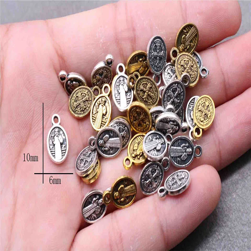 

Religious Tiny Saint Benedict Small Medal of God Charm Tiny Benedict Small Medal