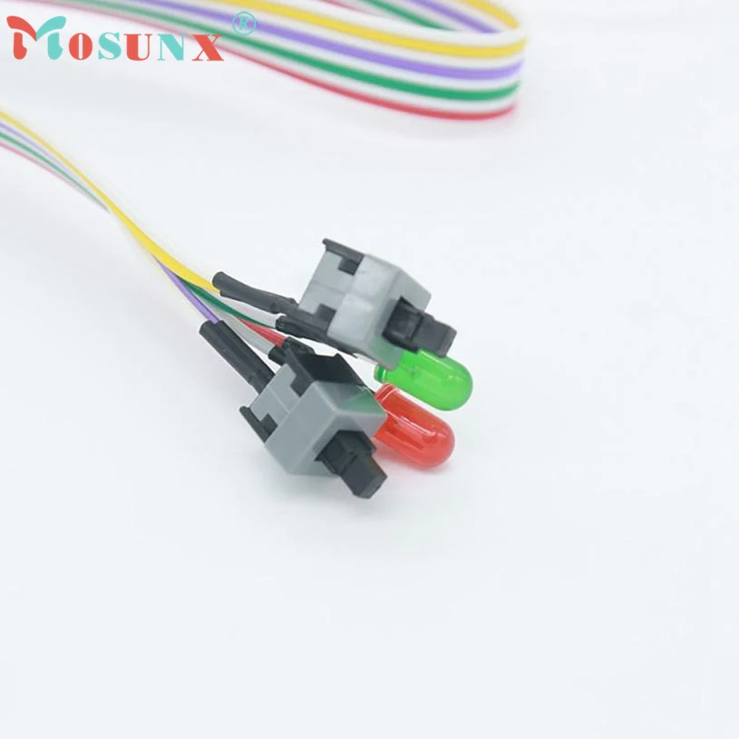 

Cable High Quality ATX PC Compute Motherboard Power 2 Switch On/Off/Reset with LED Light 68cm Cabo 17July4