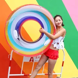 Hawaii Inflatable Transparent Rainbow Swimming Ring Lifebuoy Kid Adult Float Toy Pool Beach Party Decoration Supplies Summer Fun Hawaii Inflatable Transparent Rainbow Swimming Ring Lifebuoy Kid Adult Float Toy Pool Beach Party Decoration Supplies Summer Fun