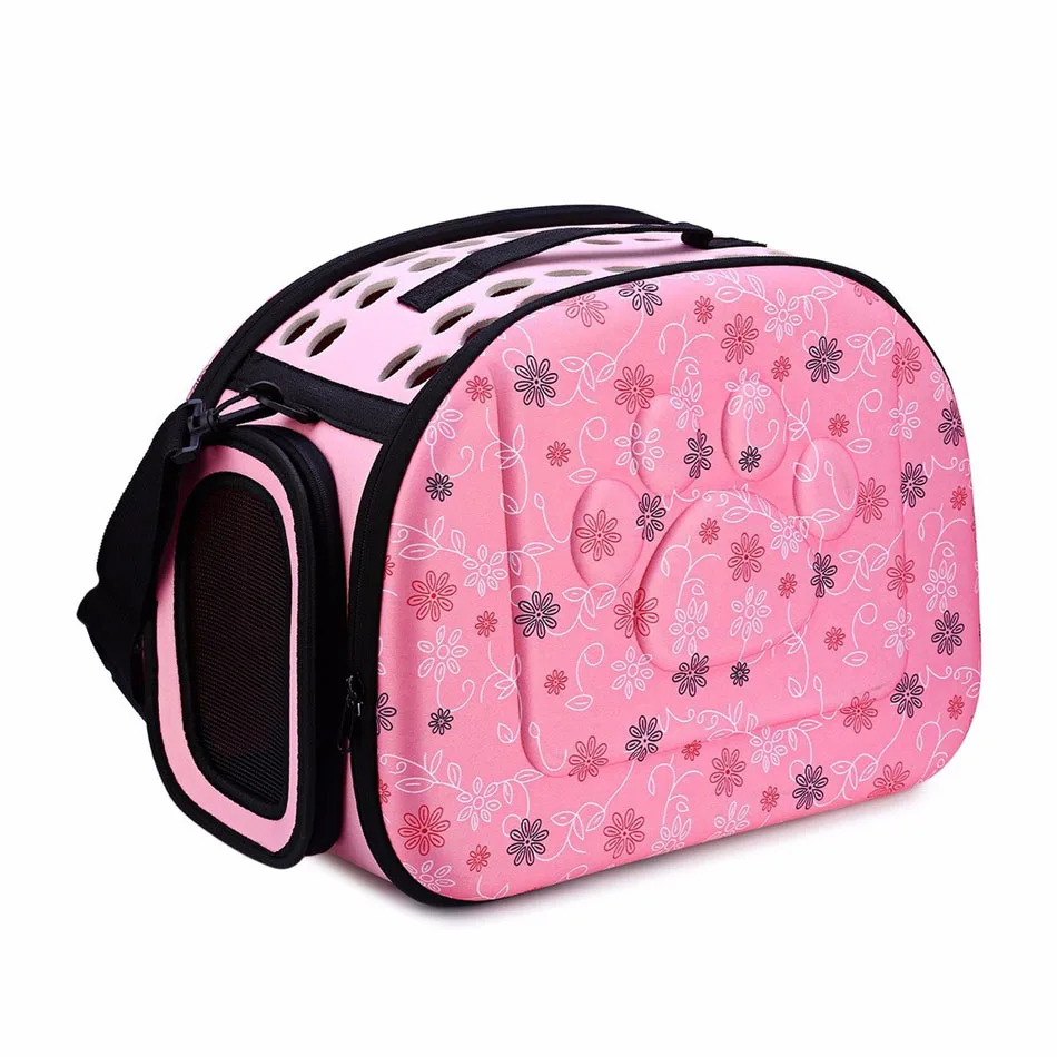 1 шт. практичная для домашней собаки кошки Двусторонняя переноска складная дорожная сумка через плечо переносная клетка питомник - Цвет: Pink