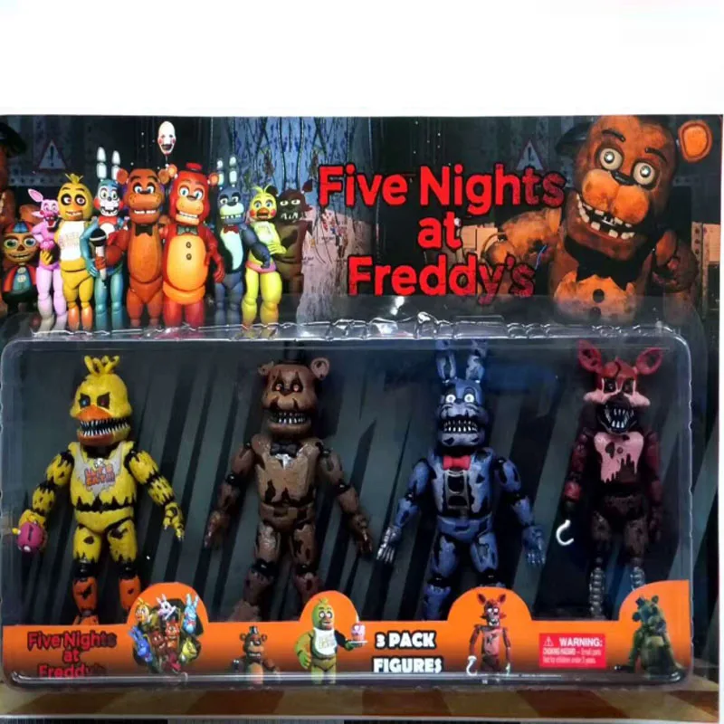 Новое поступление Five Nights At Freddy's фигурка игрушка Фокси Фредди Fazbear медведь FNAF ПВХ Фигурки Игрушка для детей подарок на день рождения - Цвет: Whith Box 4PCS
