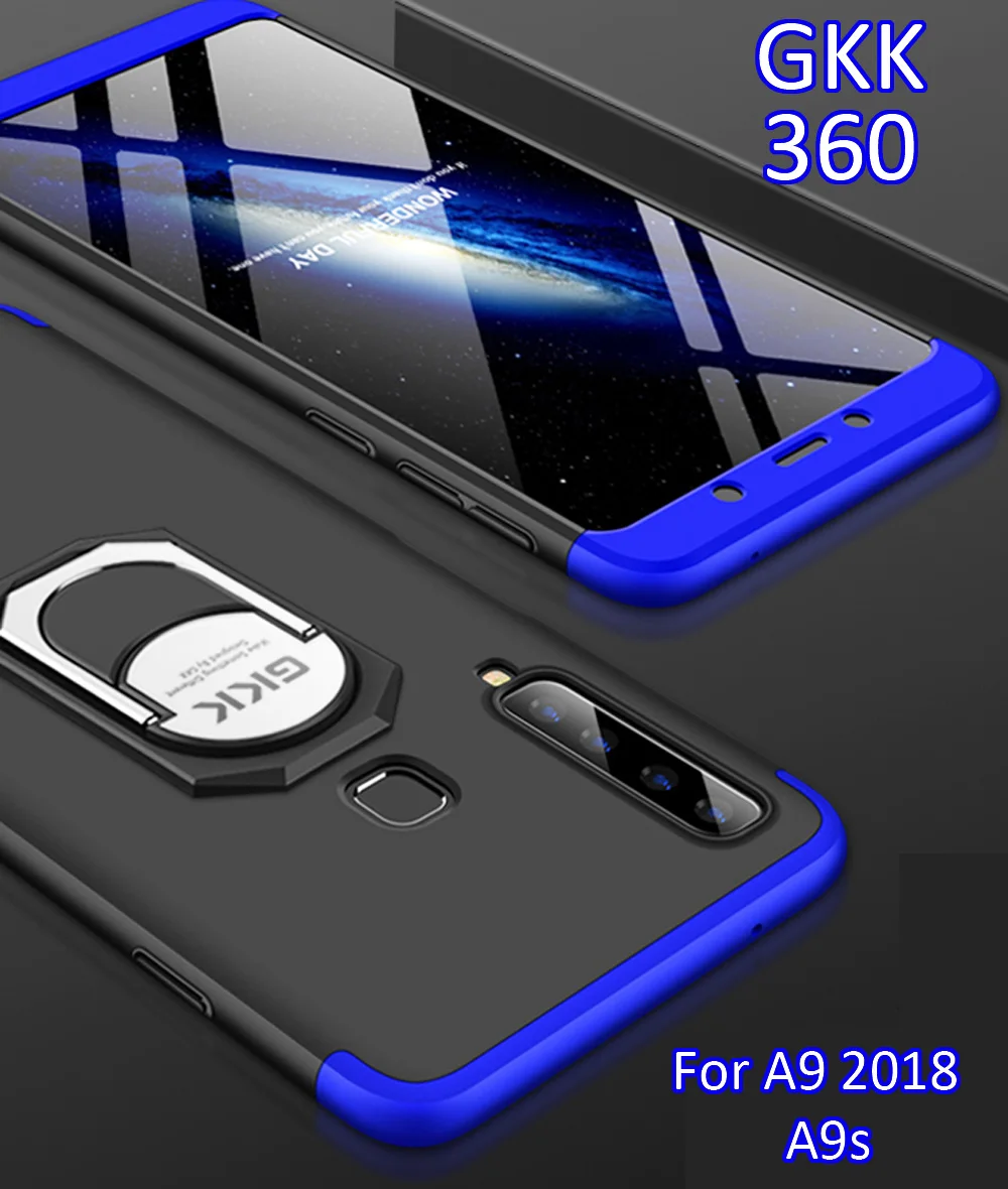 Чехол GKK для Samsung Galaxy A9 2018 A9s 360 с полной защитой кольцо-держатель ручка | Мобильные