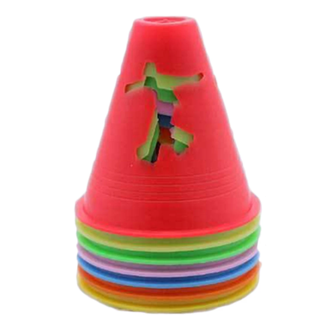 

20Pcs Hollow Figure Pattern Plastic Skating Cone Roadblock for Skating Roller Skates - Color Random
