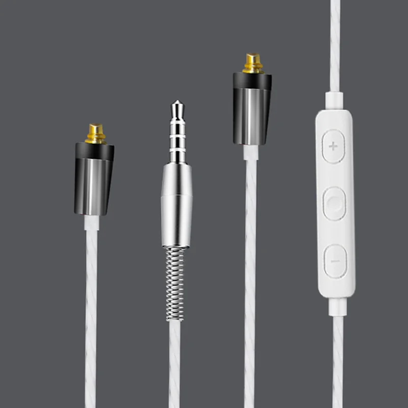 Обновленный HIFI MMCX кабель для Shure SE215 SE535 SE846 SE425 ue900 наушники 3,5 мм Кабели с микрофоном для iPhone Android IOS