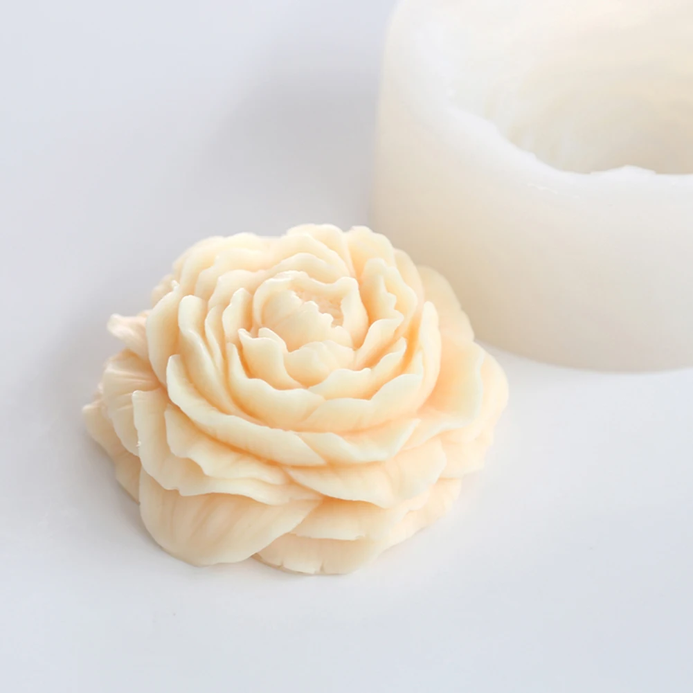 

Making Soap Mold Multifunction Peony DIY Handmade Cake Candle Decorations Durable Silicone 3D Flower Craft Home