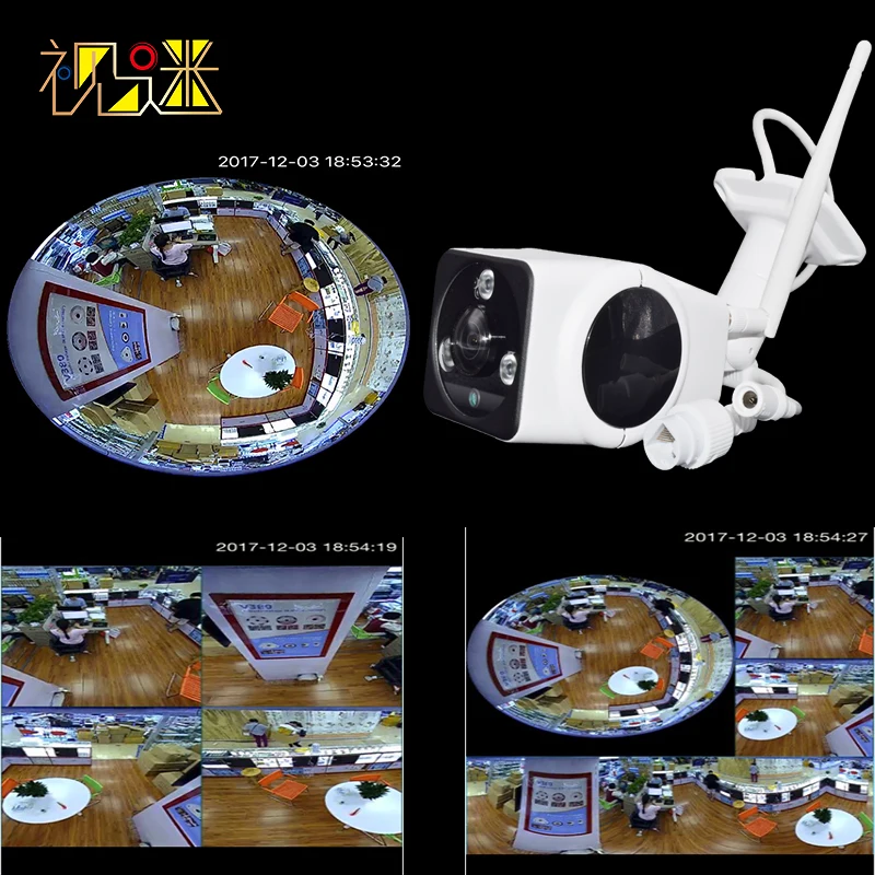 

Wifi Outdoor 360 Degree FishEye Security Camera 3D VR P2P Waterproof IR Surveillance Camera Support Two way Audio Remote view