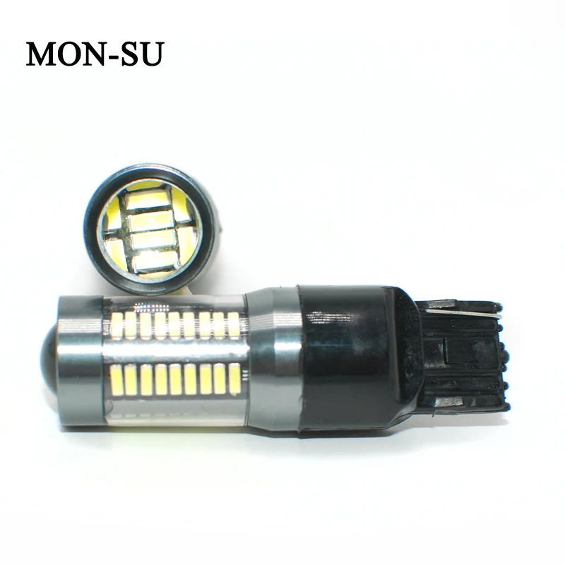 

MON-SU 2pcs 1156 1157 7440 7443 BA15S BA15D T20 LED 66Led 4014 Chips 6000K White Brake Lights Reverse Lamp DRL Car Tail Bulb