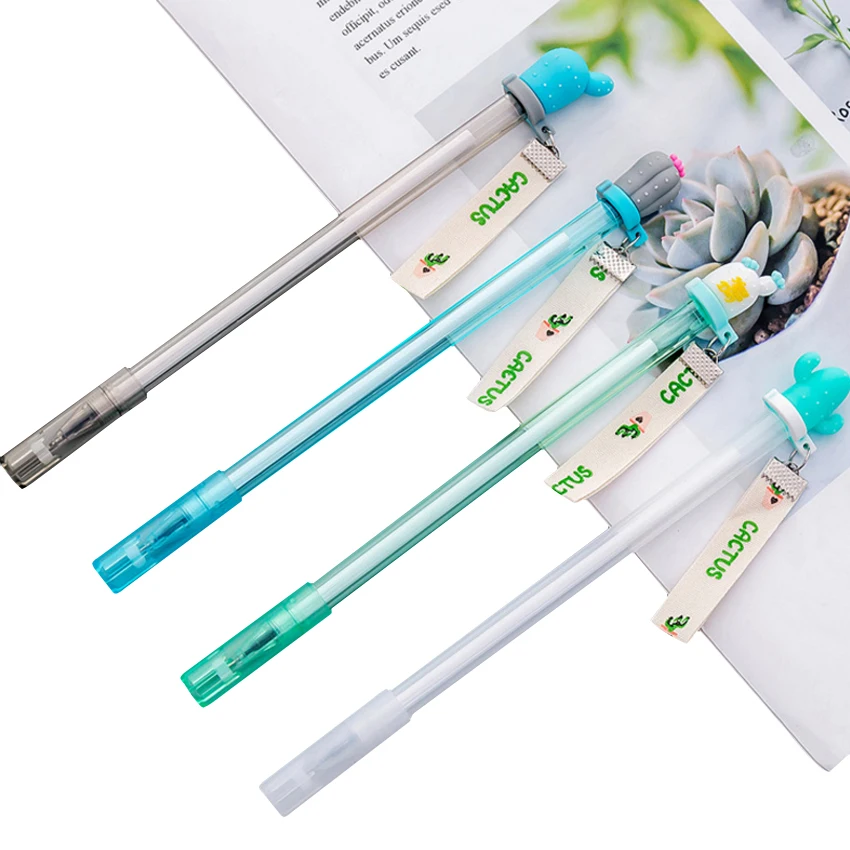 

1pcs/Lot Cartoon Creative Gifts plants cactus Gel pen student gel pen Ribbon gel writing pens Party Events Supplies Fashion Gift