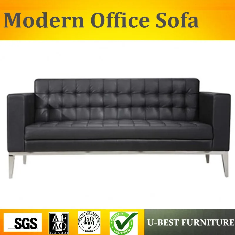 U-BEST Reception office sofa 3 seater,high quality Business guests modern furniture,Simple modern leather three person sofa