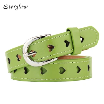 

102cm Summer new Hollow heart wide belts for women 2020 fashion Candy colors female belt Children's belts and straps U127