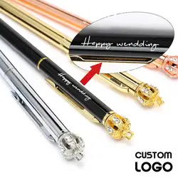 Новый Алмазный венец металлические шариковые ручки выгравированное имя шариковые ручки высокого качества день рождения подарки ко дню