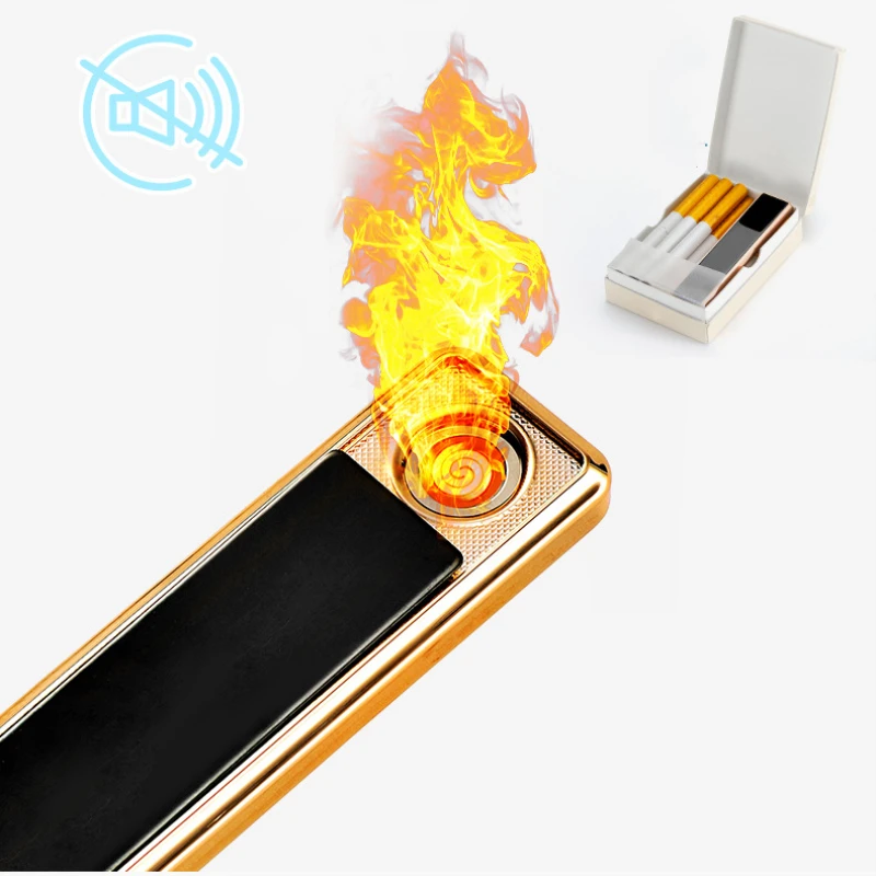 Трехцветная ветрозащитная металлическая зажигалка с USB зарядкой|Аксессуары для