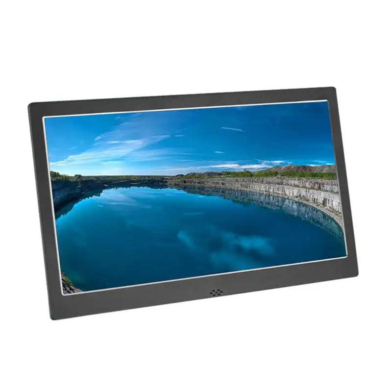 

12 Inch Digital Metal Photo Frame Digital Photo Frame HD 1280x800 Electronic Picture Clock Calendar Round Holder 280*189*25mm
