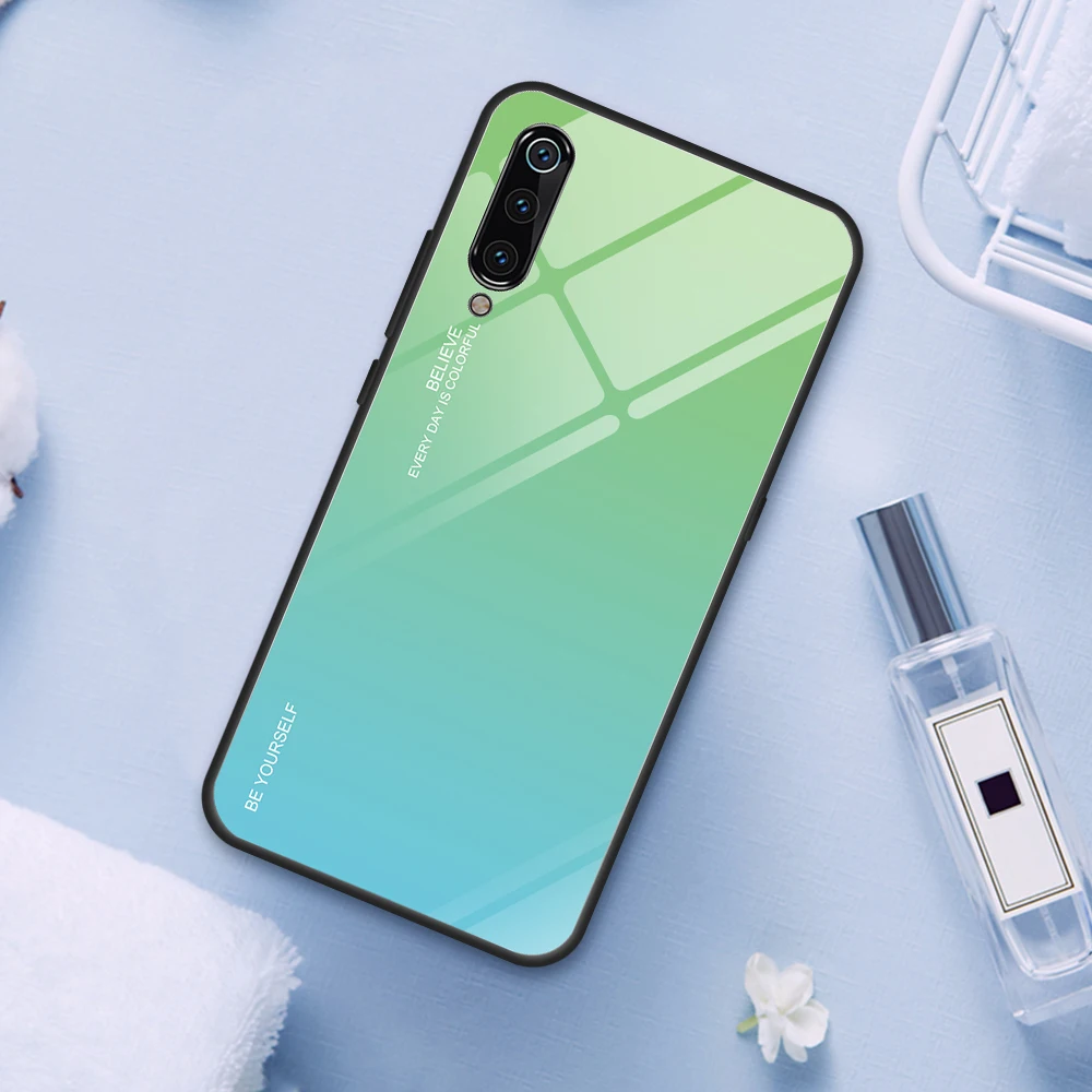 Градиентный чехол из закаленного стекла для Xiaomi mi 9 SE 8 Lite mi 8 Lite mi 9 противоударный чехол для телефона для Xiaomi mi 9SE mi 9 mi 9 9t Pro Чехол - Цвет: 06