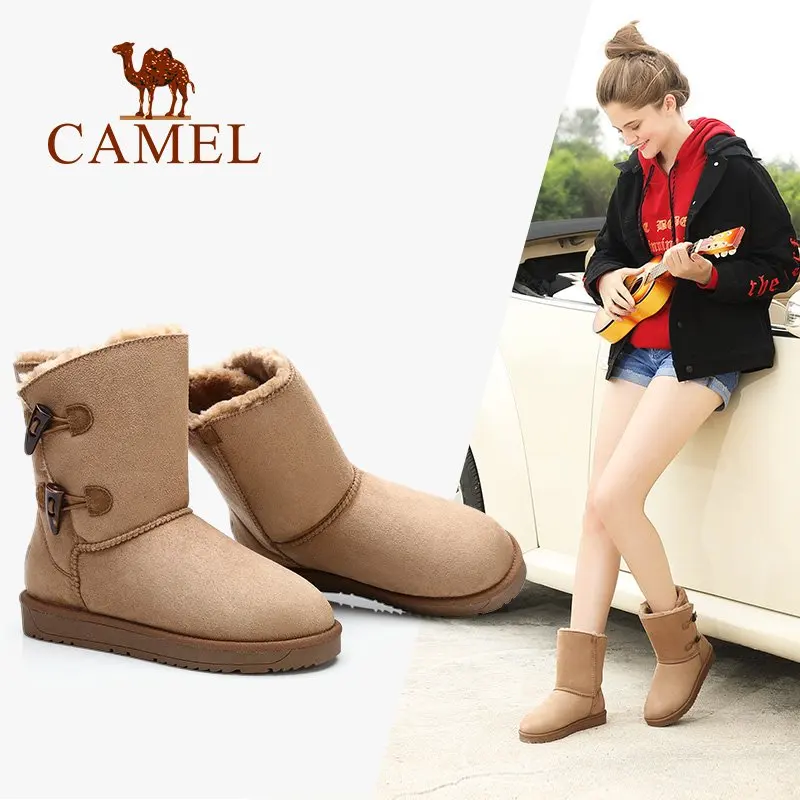 CAMEL/зимние меховые сапоги Новинка 2018 года модные зимние женские ботинки на