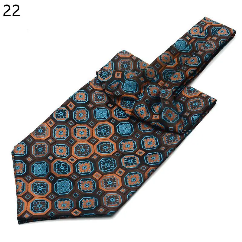 Men's  cravat suit silk scarf business collar wide tie retro pattern shirt scarf wedding party accessories