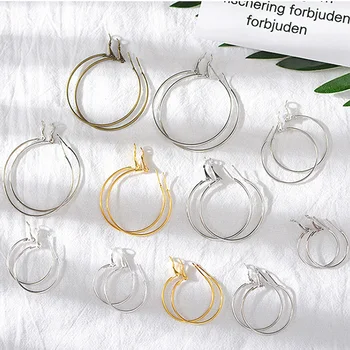 

20PCS 50PCS 20MM 25MM 30MM 35MM 40MM 50MM Gold Color Silver Color Iron Hoop Earrings Earring Loop Diy Findings Accessories