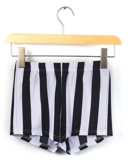 الشرق الحياكة stripesummer X-115 الجديد 2017 شريط عمودي السراويل القصيرة أسود أبيض مثير القاع الشرق الحياكة stripesummer X-115 الجديد 2017 شريط عمودي السراويل القصيرة أسود أبيض مثير القاع