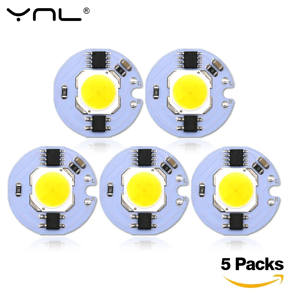 

5Pcs Lampada LED COB Chip 220V Smart IC 9W 7W 5W 3W Y27 For DIY LED Light Bulb Downlight Spotlight No Need Power Supply