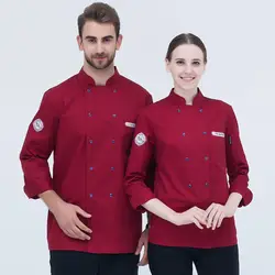 Повара Кухня куртка для взрослых высокое качество униформа повар Великобритании Костюмы женский Ресторан шеф-повара одежда дамы Chefwear B-6522