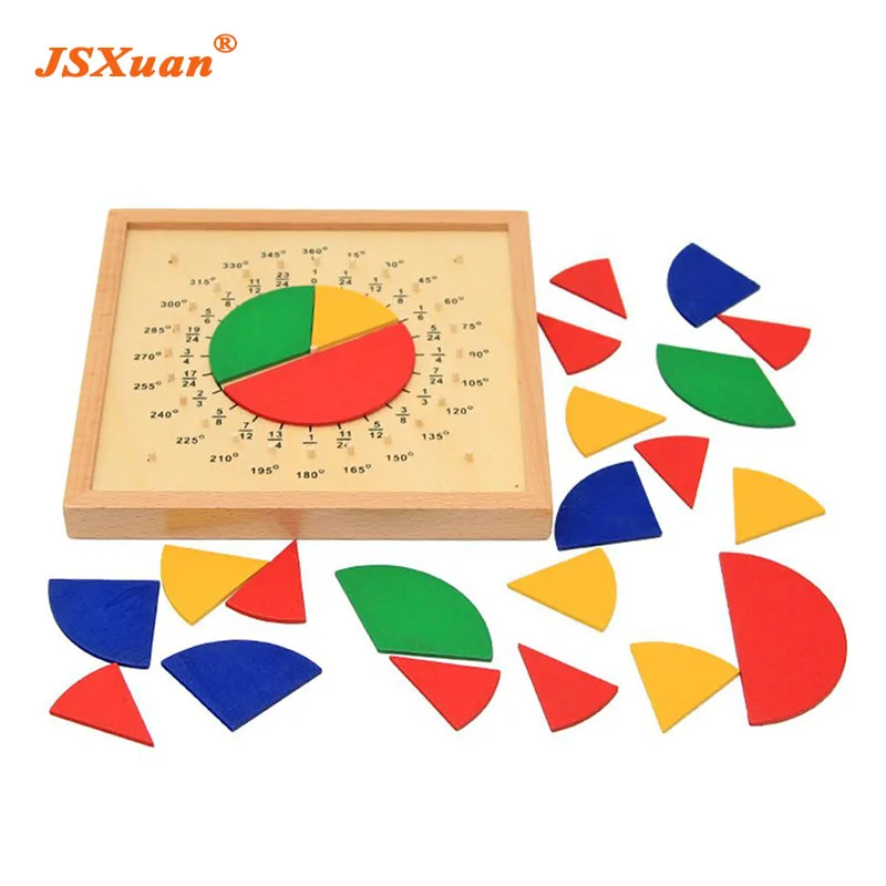 

JSXuan Circular Mathematics Fraction Division Teaching Aids Montessori Board Wooden Toys Child Educational Gift Math Toy
