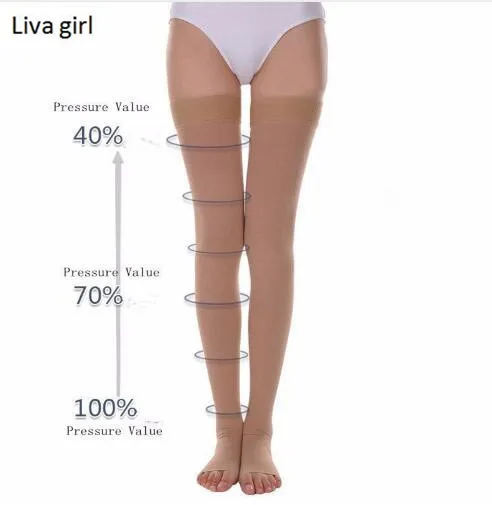 Пара компрессионные чулки Варикозное расширение Veins30-40mmHg Давление длиной до