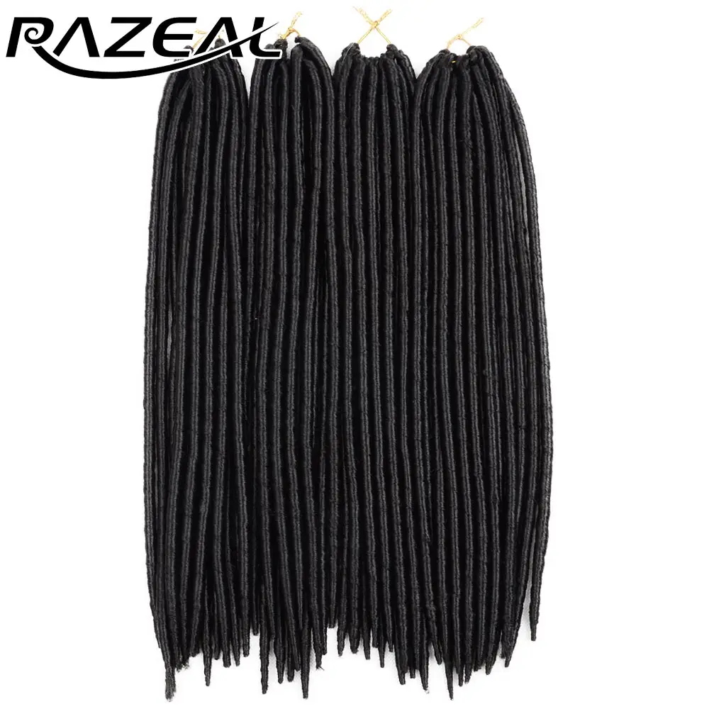 Razeal 1" вязанная косами волос 5 шт. искусственная замок 24 нити синтетические плетение крючком Химическое наращивание волос высокое Температура Волокно