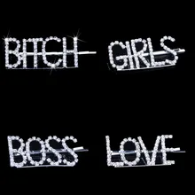 Модные хрустальные заколки для волос для женщин BITCH BOOS GIRLS Заколка-палочка, Шпилька для волос аксессуары для волос
