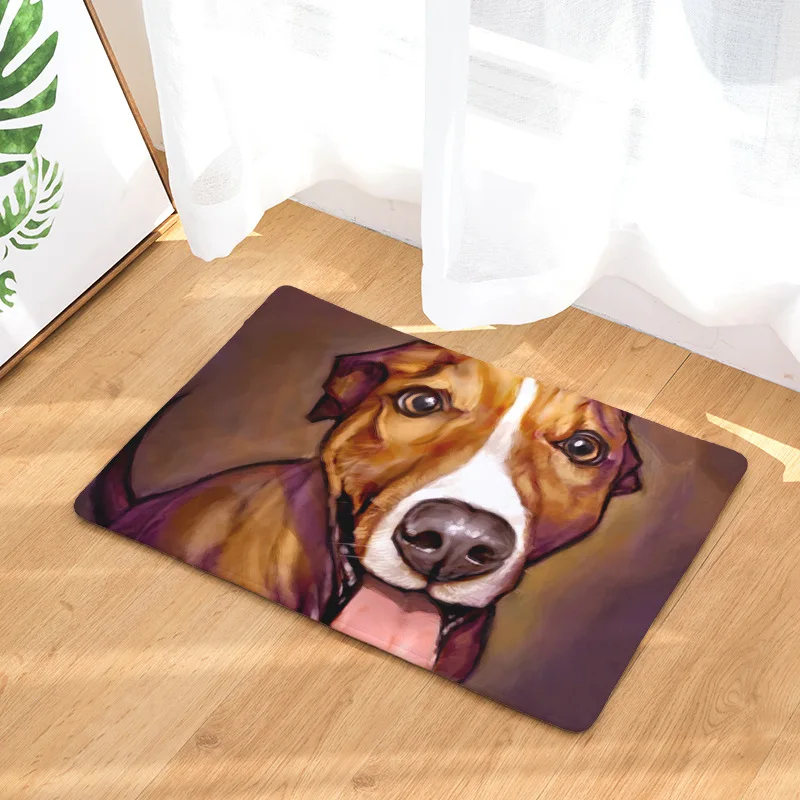 

Doormat Carpets Oil Painting Dog Print Mats Floor Kitchen Bathroom Rugs 40X60or50x80cm