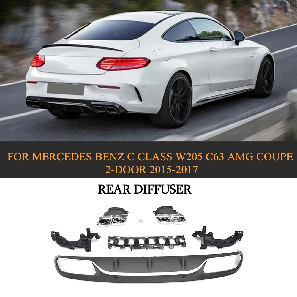 Автомобильная модель с глушителем выхлопной трубы для Mercedes Benz C Class W205 C63 AMG Coupe 2 Door