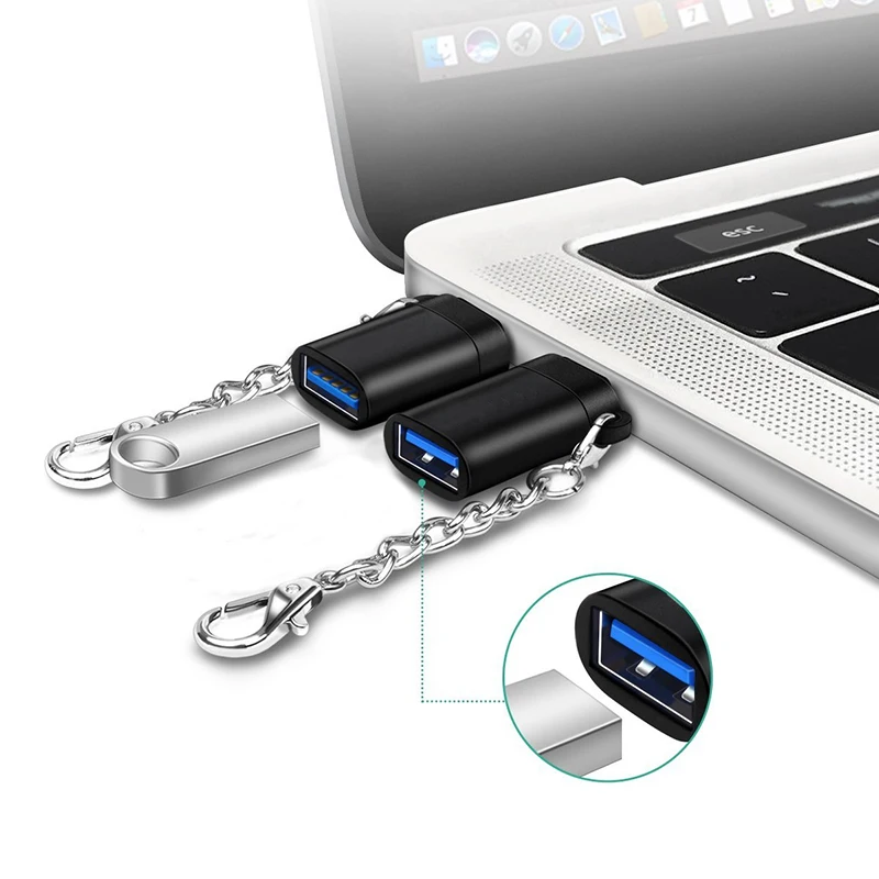 

Thbelieve Type-C Adapter With Keychain USBC Female To USB Male Adaptador Type C To USB Adaptateur Tipo C For Huawei Fast Ship