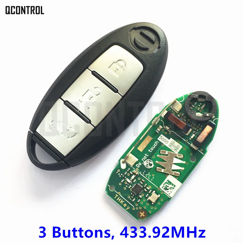 

QCONTROL Smart Remote Key 3 Buttons Suit for NISSAN Qashqai X-Trail Car Controller for Continontal 433.92MHz PULSAR with Chip