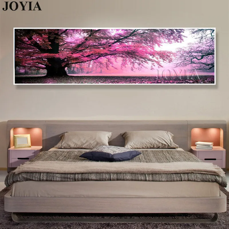 

Purple Painting Tree Landscape Canvas Wall Art Large Size Trees Picture For Wedding Room Bedroom Wall Decoration No Frame