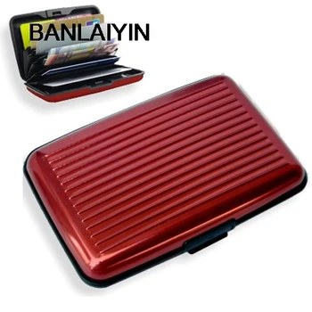 

Business Id Credit Card Holder Wallet Aluminum Metal Case Box-Red