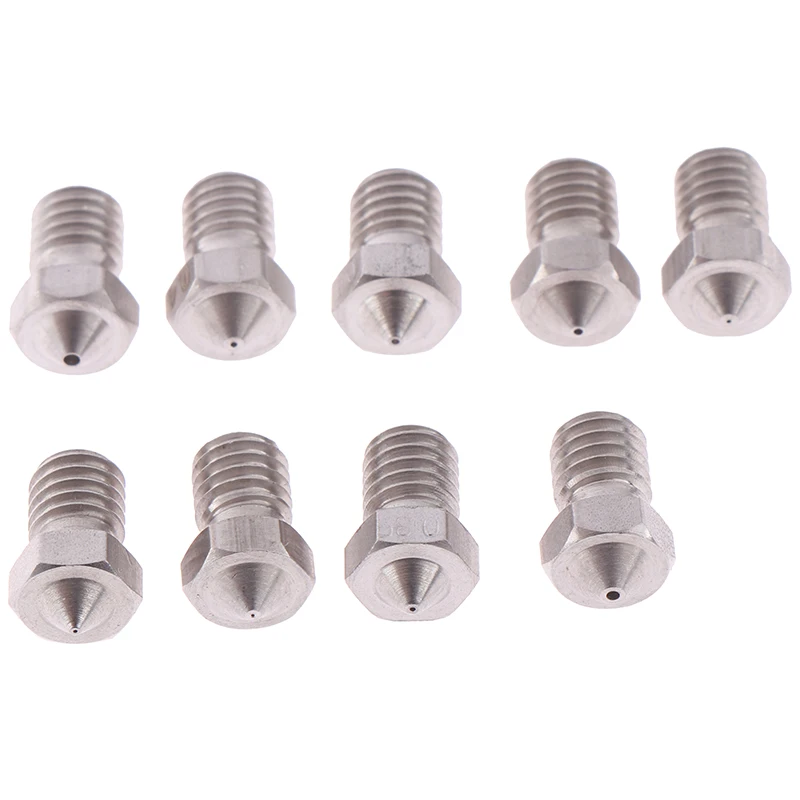 E3D Stainless Steel Nozzle V5 V6 Nozzle 0.2/0.25/0.35/0.3/0.4/0.5/0.6/0.8/1.0mm Threaded M6 3D Printer Parts 1.75mm Filament