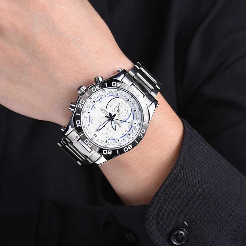  LONGBO Watch Men Stainless Steel Military Watch Sports Quartz Watches Male Wristwatch Relogio Mascu