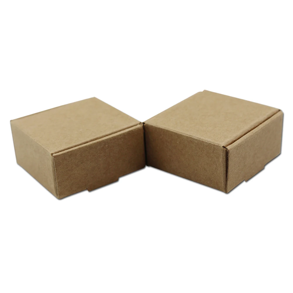 

50Pcs Square Blank Color Kraft Paper Packaging Box White Brown Black Paperboard Handmade Soap Packing Box Gift Package Box