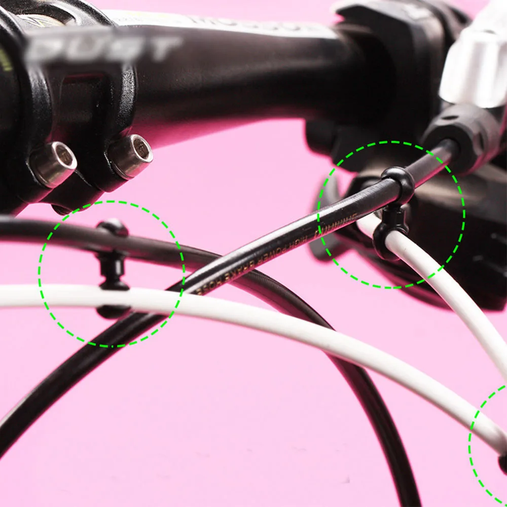 

10Pcs 360 Degree Rotation Bicycle Brake Cross Line Pipe S-style Clips Buckle Cable Housing Clip Five Color