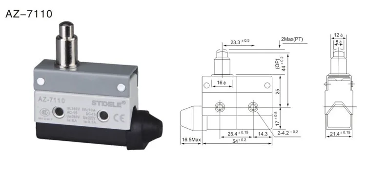 STDELE микропереключатель AZ-7141. AZ-7110.AZ-7121.AZ-7311.AZ-7100.AZ-7166.AZ-7124small горизонтального хода переключатель концевой выключатель сброс