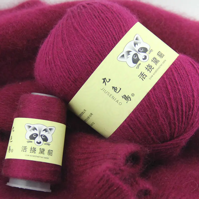 

100g/Bag Mink Cashmere Yarns Hand-woven Scarf Hand Knitted Line In The Rough Baby Pure Cashmere Woven Crochet Yarn For Knitting