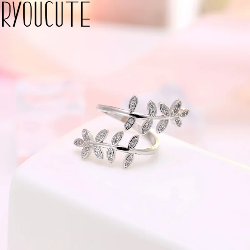 

Bohemian Luxury 925 Sterling Silver Leaf Rings for Women Bijoux Gift Female Adjustable Size Finger Rings Anillos Wholesale