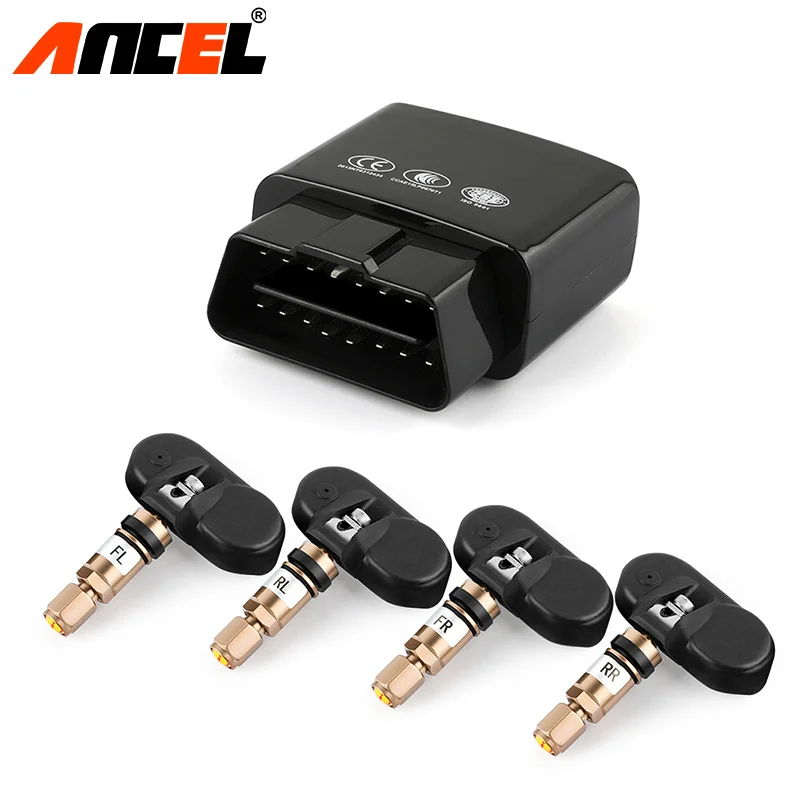 

Original ANCEL Smart Car Electronics Wireless TPMS Tire Pressure Monitoring System Built-in Sensor Support WIFI and Bluetooth